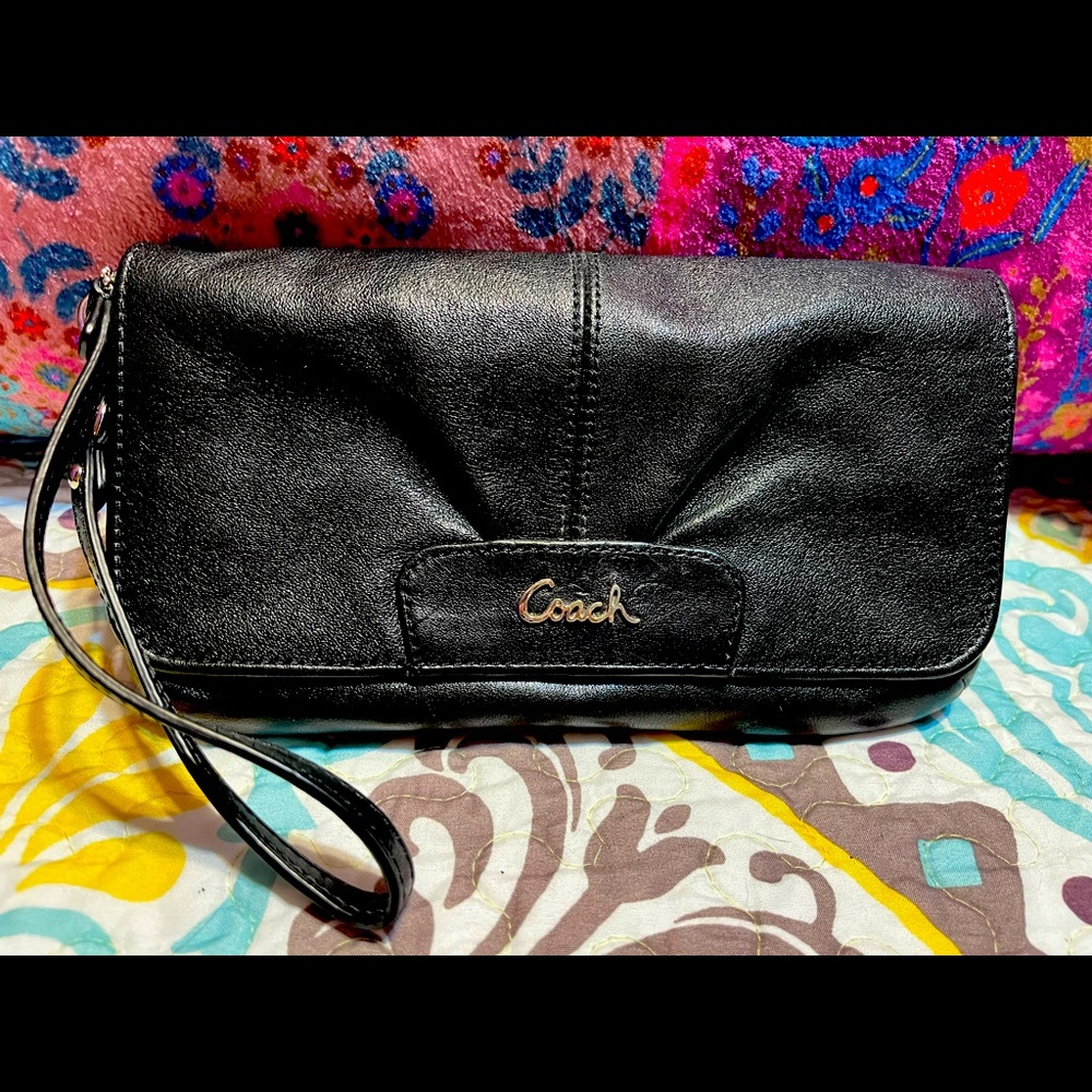 Coach leather wristlet